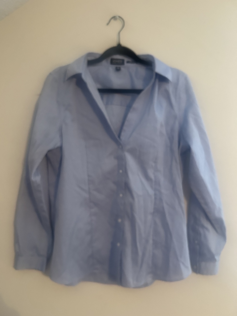Jones New York Non Iron Blue Button Down Shirt L